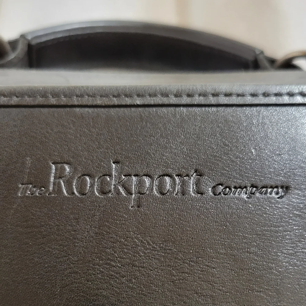 Rare Vintage Rockport Black Full Grain Leather Briefcase